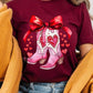 Valentine Cowgirl Boots Graphic Plus Tee