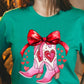 Valentine Cowgirl Boots Graphic Plus Tee