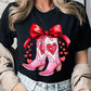 Valentine Cowgirl Boots Graphic Plus Tee