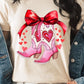 Valentine Cowgirl Boots Graphic Plus Tee