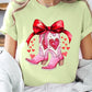 Valentine Cowgirl Boots Graphic Plus Tee