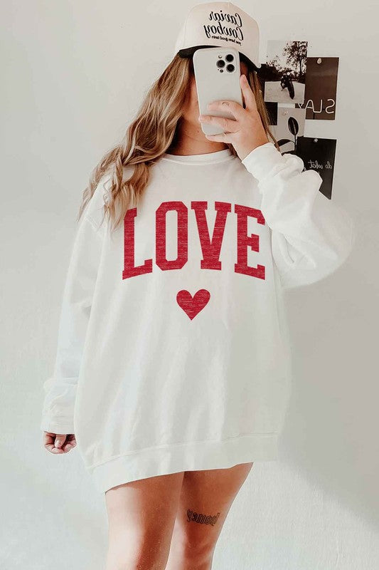 Love Heart Valentine's Oversized Sweatshirt
