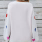 Angel Wings Heart Round Neck Long Sleeve Sweater