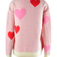 Angel Wings Heart Round Neck Droppped Shoulder Sweater