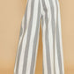 Umgee Peace Sign Patch Striped Wide Leg Pants