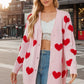 Heart Button Down Long Sleeve Cardigan