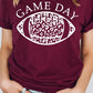 Game Day Leopard Spot White Football Graphic Tee