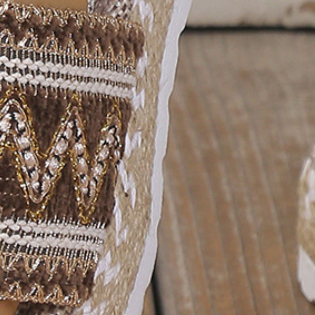 Boho Woven Platform Slide Sandals
