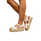 Clever in Beige Wedge Sandals