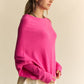 Davi & Dani Solid Color Batwing Sleeve Sweater