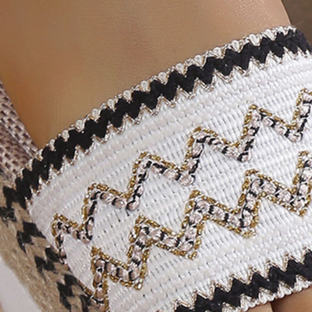 Boho Woven Platform Slide Sandals