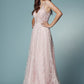 Embroidered Lace Illusion V-Neck A-Line Long Prom Dress NXT1009_1