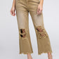 Distressed Vintage Washed Wide Leg Pants