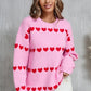 Angel Wings Heart Round Neck Long Sleeve Sweater