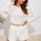 Round Neck Dropped Shoulder Top and Shorts Lounge Set