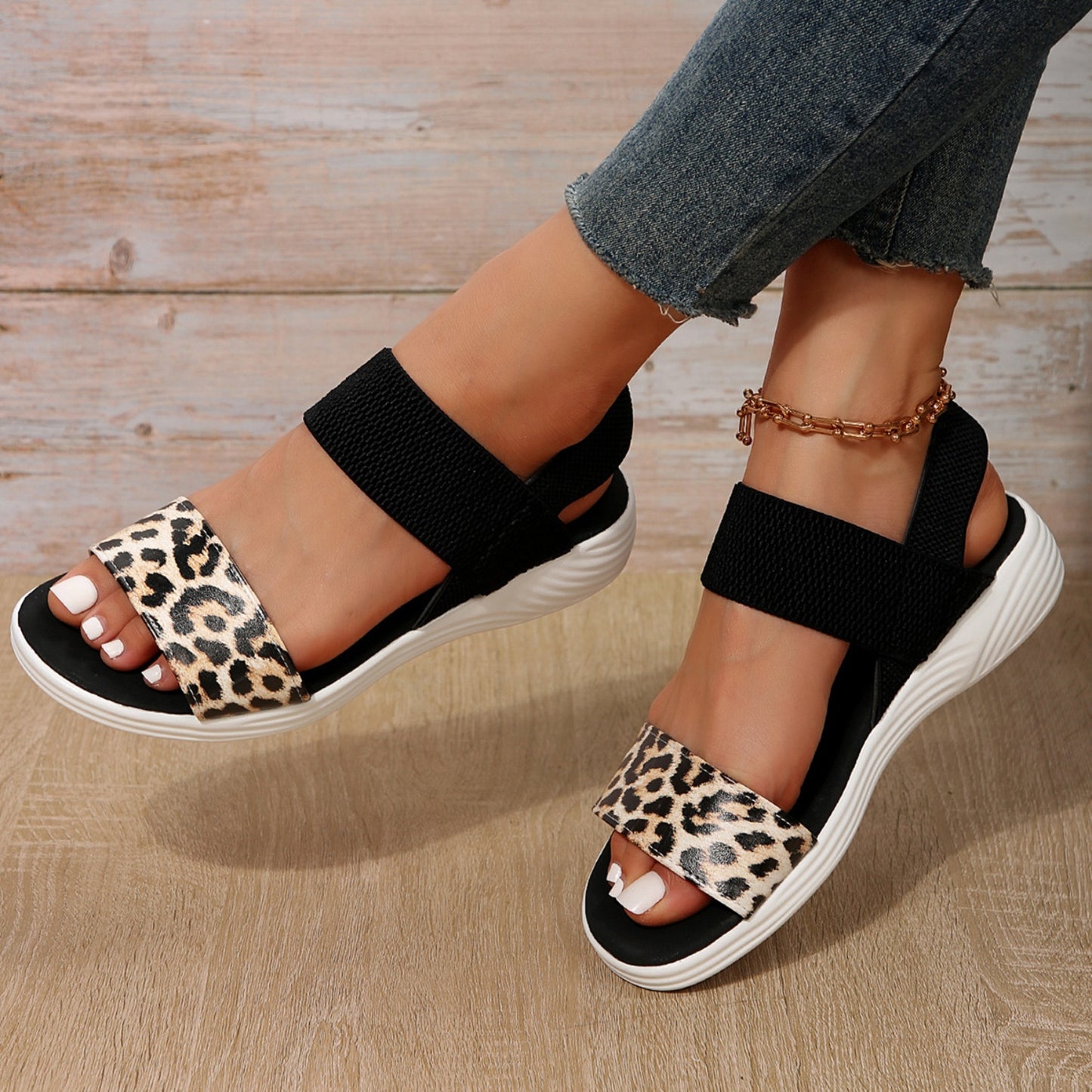 Boho Elastic Strap Comfort Sandals
