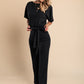 Fashion Jumpsuit With Wide-Leg Trousers and Short Sleeves