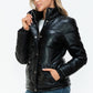 YMI Pocketed Zip Up Turtleneck Puffer Jacket