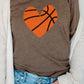 Distressed Basketball Hearts Sports Graphic Tee