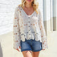 Boho Vibes Ivory Hand Crochet Patchwork Long Sleeve Top