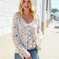 Boho Vibes Ivory Hand Crochet Patchwork Long Sleeve Top
