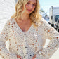 Boho Vibes Ivory Hand Crochet Patchwork Long Sleeve Top