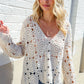 Boho Vibes Ivory Hand Crochet Patchwork Long Sleeve Top