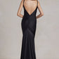 Cowl Neck Low Back Mermaid Open V-Back Long Evening Dress NXK490_2