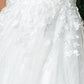 Deep V-Neck Open V-Back Long Wedding Dress NXJR930_1