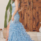 Embellished Feather Skirt V-Neck Open V-Back Side Slit Long Prom Dress NXC1119_8