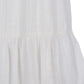 Embroidered White V Neckline Tiered Dress