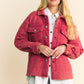 Davi & Dani Quilted Button Down Shacket with Chest Pockets