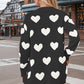 Heart Button Down Long Sleeve Cardigan