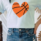 Distressed Basketball Hearts Sports Graphic Tee