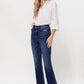 High Rise Distressed Hem Kick Flare Jeans