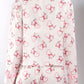 Valentine’s Day Ribbon Tied Printed Long Sleeve Top and Shorts Lounge Set