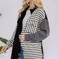 Celeste Full Size Striped Button Up Dropped Shoulder Shacket