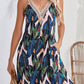 Lace Detail Printed V-Neck Sleeveless Dress