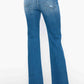 bytos Full Size Raw Hem Distressed Mid Rise Straight Jeans