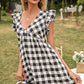 Ivy Lane Plaid Butterfly Sleeve Mini Dress