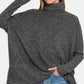 Zenana Full Size Brushed Melange Hacci Turtleneck Sweater