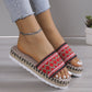 Boho Woven Platform Slide Sandals
