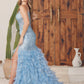 Embellished Feather Skirt V-Neck Open V-Back Side Slit Long Prom Dress NXC1119_9