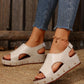 PU Leather Studded Wedge Sandals