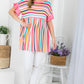 Stripe Babydoll Tunic Top PLUS