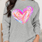 Valentine’s Day Heart Round Neck Drop Shoulder Sweatshirt