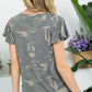 Allover Camouflage Print Casual Top