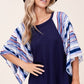 WAFFLE STRIPE MIX KIMONO TOP