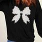 Contrast Bow Round Neck Long Sleeve Sweatshirt