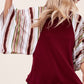 WAFFLE STRIPE MIX KIMONO TOP